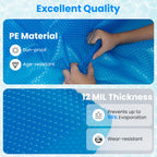 Goplus 8 FT Round Solar Pool Cover, 12 Mil Above-Ground & In-ground Swimming Pool Heat Retaining Blanket, Heavy-Duty Thermal Insulating Bubble Wrap Cover for Hot Tub SPA (Blue, Round 8 FT)