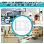 Kingdder 1 Pcs 3-gang 1-toggle 1-decorator 1-duplex Wall Plate Standard Size Stainless Steel White Light Switch Plate Gloss Finish 4.50" x 6.38" Corrosion-resistant Gfci Outlet Receptacle