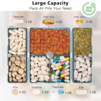 FYY 2PCS 7 Day Pill Box Organiser, Travel Pill Case, [Folding Design][Large Capacity] Portable Pill Dispenser Container for Vitamins, Cod Liver Oil, Supplements, Medication Large + Small Pink