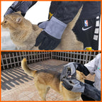 WZQH 21.3 In Leather Welding Gloves for Animal Handling,Grabbing Reptile, Grooming,Trips to Vet,BBQ,Fireplace.Puncture & Scratch Resistant, Bite Proof for Cat Dog Bird Falcon Livestock Snake M Black