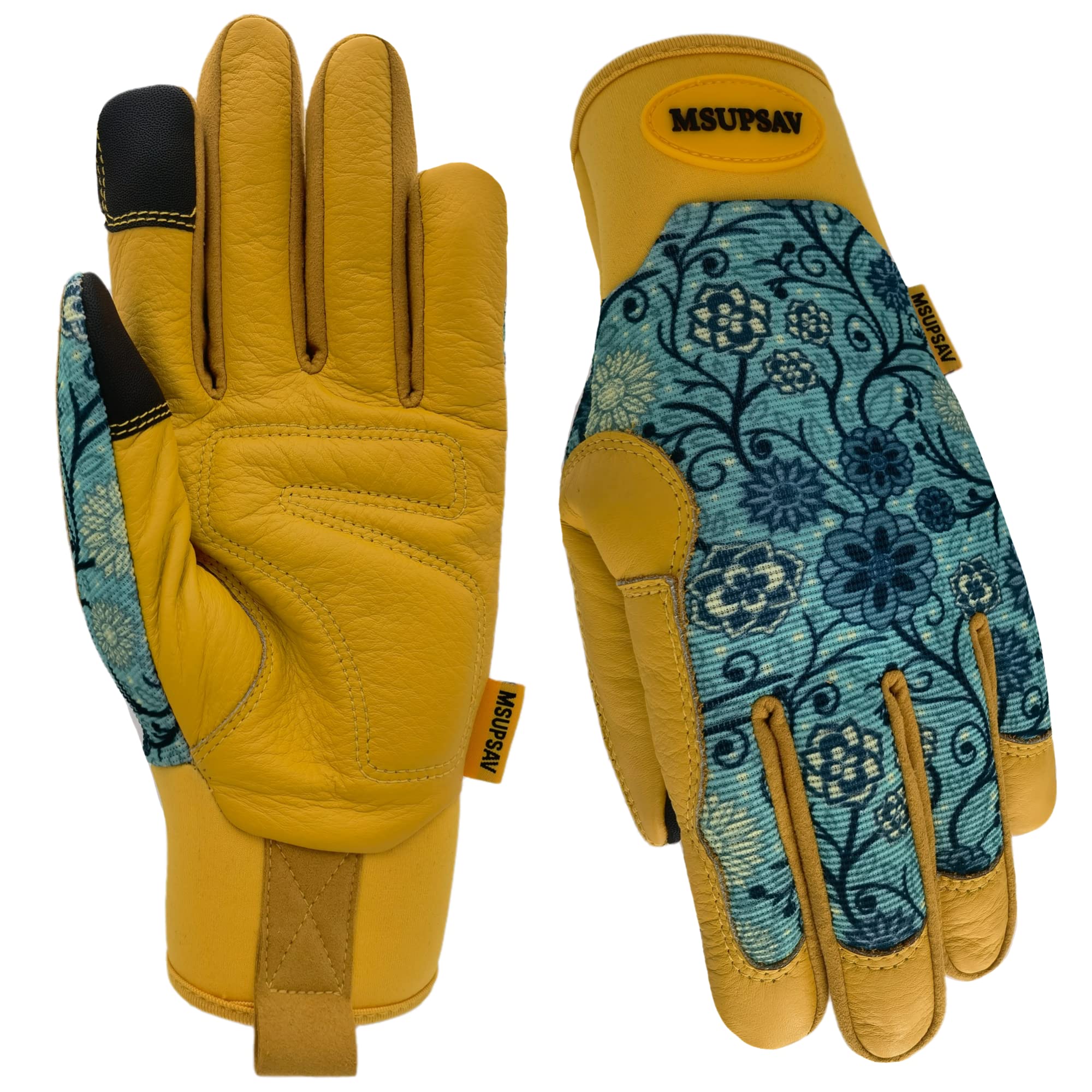MSUPSAV Puncture Resistant Gardening Gloves,Garden Work Glove,Blue,Medium
