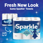Sparkle Pick-A-Size Paper Towels, 6 Double Rolls (660 Sheets Total) - Strong 2-Ply Towels for Kitchen Cleanup and Everyday Messes
