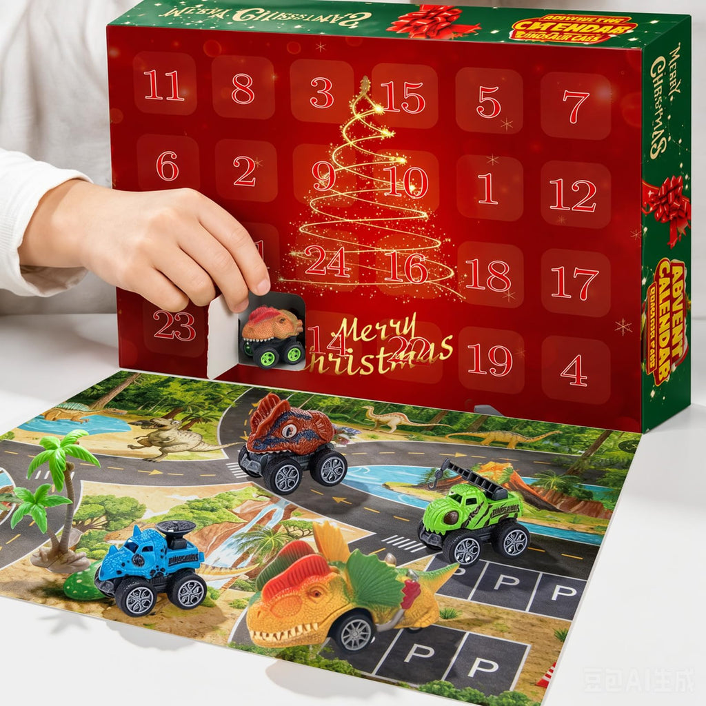 Advent Calendar 2026 Kids Boys,Dinosaur Monster Truck 24 Days Countdown Toy