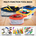 TICONN Tool Pouch, 1680D Oxford Small Tool Bag, Tool Pouches with Zipper, Clear Utility Bag Zipper Pouch for Tool Organizers and Storage (6PK Combo)