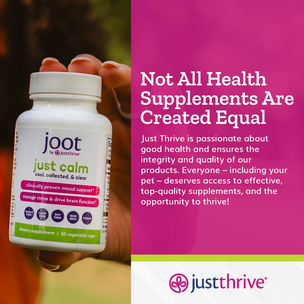 Just Thrive - Just Calm - Cortisol Manager - Calming, Memory, and Mood Support Supplement - Vegan, 30 Calm Capsules
