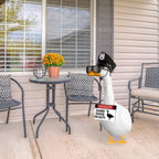 CAMDUCK 3 Pcs Porch Goose Accessories Porch Goose Sign Goose Police Hat Eyeglasses Wooden Gooses Warning Sign Danger Guard Geese on Duty Warning Sign Geese Outfits Decor for Yard Porch Lawn