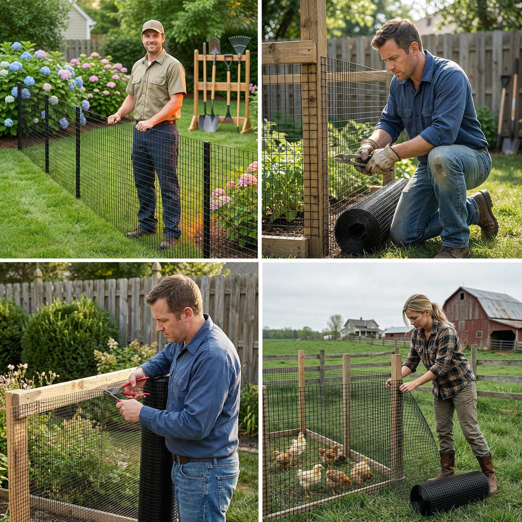 Salmut Black Hardware Cloth 1/2 in. x 3 ft. x 100 ft. 19-Gauge, Vinyl Coated Chicken Wire Mesh Roll, Welded Wire Fencing, Garden Fencing, Chicken Wire Fence