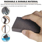 4 Pack Hand Sanding Sponge Set -120 220 320 400 Grit- Coarse Medium Fine Grit Sanding Block, Sander Sponges for Wood-Working Drywall Metal, Washable and Reusable Sponge for Rust Removal Polishing