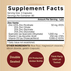 NatureBell Zinc Quercetin with Vitamin C & D3, 480 Capsules (2 Pack) | Quercetin 1,000mg + Zinc 50mg + Vitamin C 250mg + Vitamin D3 5,000 IU | 4-in-1 Advanced Immune & Lung Support | ZincVanta Formula