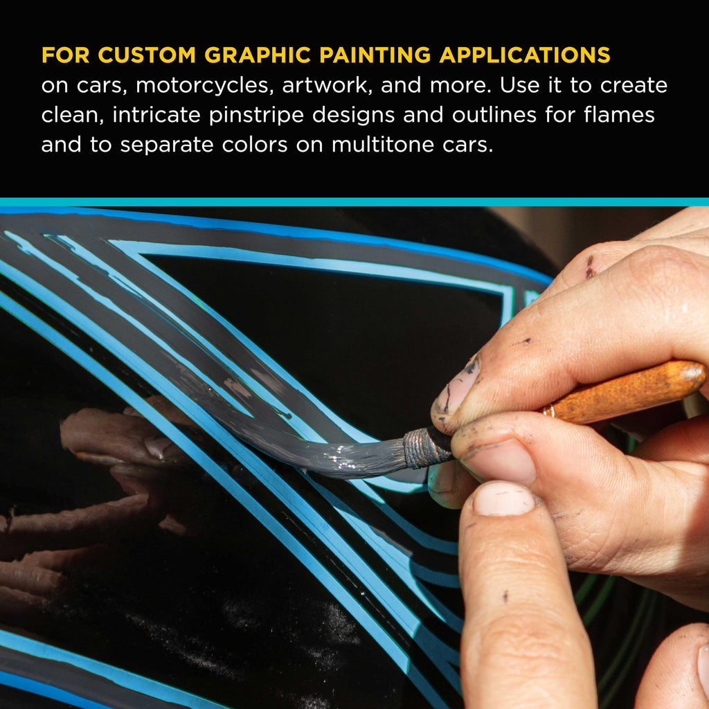 Custom Shop Vinyl Fineline Pinstripe Tape, Blue 1/2" x 36 Yard Roll - Create Sharp Graphic Design Curves, Mask Fine Lines, Conformable Paint Masking Striping Tape for Auto, Motorcycle, Flame Painting