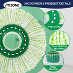 4 Pack Spin Mop Head Replacement Compatible with Libman Tornado, Microfiber Mop Head for Libman Tornado Spin Mop System, Machine Washable Mop Refill Head, Easy to Replace