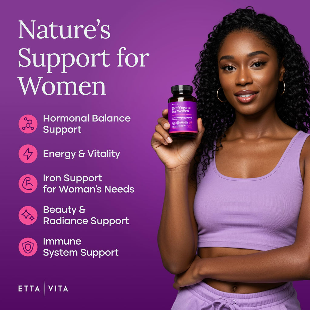 Primal Beef Organ Supplement for Women (Made in USA) Boosted w Shatavari, Maca, Ashwagandha, and Chasteberry - Grass Fed Uterus, Ovary, Liver, Kidney, Heart Bone Matrix, Gotu Kola and Queen Colostrum