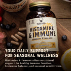 HEART & SOIL – 100% Grass Fed & Finished Histamine & Immune Support Supplement from Regenerative Cattle with Thymus, Lung, Spleen, Liver, & Kidney – Immune Defense – Glass Bottle – 180 Capsules