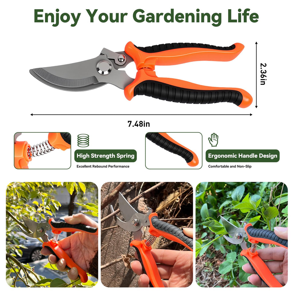 Garden Hoe & Weed Puller Tool with Long Handle, 60 Inch,Manual Weed Remover Tool, 3-in-1 Weed Rake & Grabber & Pruning Shears, Dandelion Gardenia Heavy Duty Uprooting Tool for Yard, Lawn and Garden