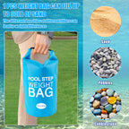 2 Pack 30lb Universal Pool Ladder Weights, No Breaken Pool Step Weights for Above Ground Pools, 500D PVC Waterproof Pool Stair Weights Pool Sand Bags for Above Ground Swimming Pools Stair (Sky Blue)