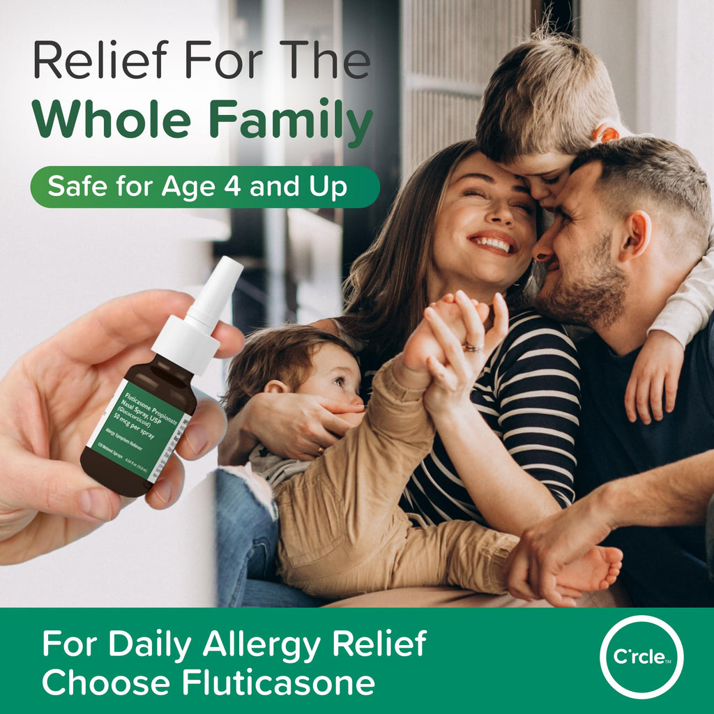 Fluticasone Nasal Spray Allergy Relief - 24 Hour Non Drowsy Allergy Nasal - Nose Spray Relief for Sinus Allergies - Prescription Strength Fluticasone Propionate 50mcg - 4 Month Supply