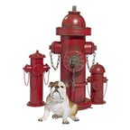 Design Toscano Fire Hydrant Statue Puppy Pee Post and Pet Storage Container, Large 23 Inch, Metal, Full Color