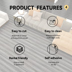 auxua Wood Grain Peel and Stick Floor Tiles – 11.8” Width, Full Roll Length of 590" – Versatile Design for Any Space, Light Color Self Adhesive Vinyl Flooring, Waterproof and Non-Slip Features