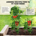 MQUPIN Tomato Cages,3 Packs Square Tomato Cage for Garden Plant Support,41 * 15 * 15in Heavy Duty Steel Plant Tower Stakes Trellis for Climbing Vegetables Flowers Fruits