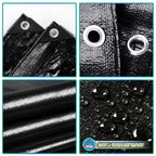 TA*RP YXCN Black Tarp 20x30 Feet, 10 Mil Thick Waterproof Poly Tarps Cover UV Resistant, Rip & Tear Proof with Metal Grommets Every 20 Inches