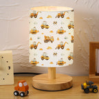 VIHOSE Car Kids Table Lamp for Bedroom Kids Bedside Lamp with Linen Wooden Nightstand Cartoon Nursery Lampshade for Girls Boys Living Room