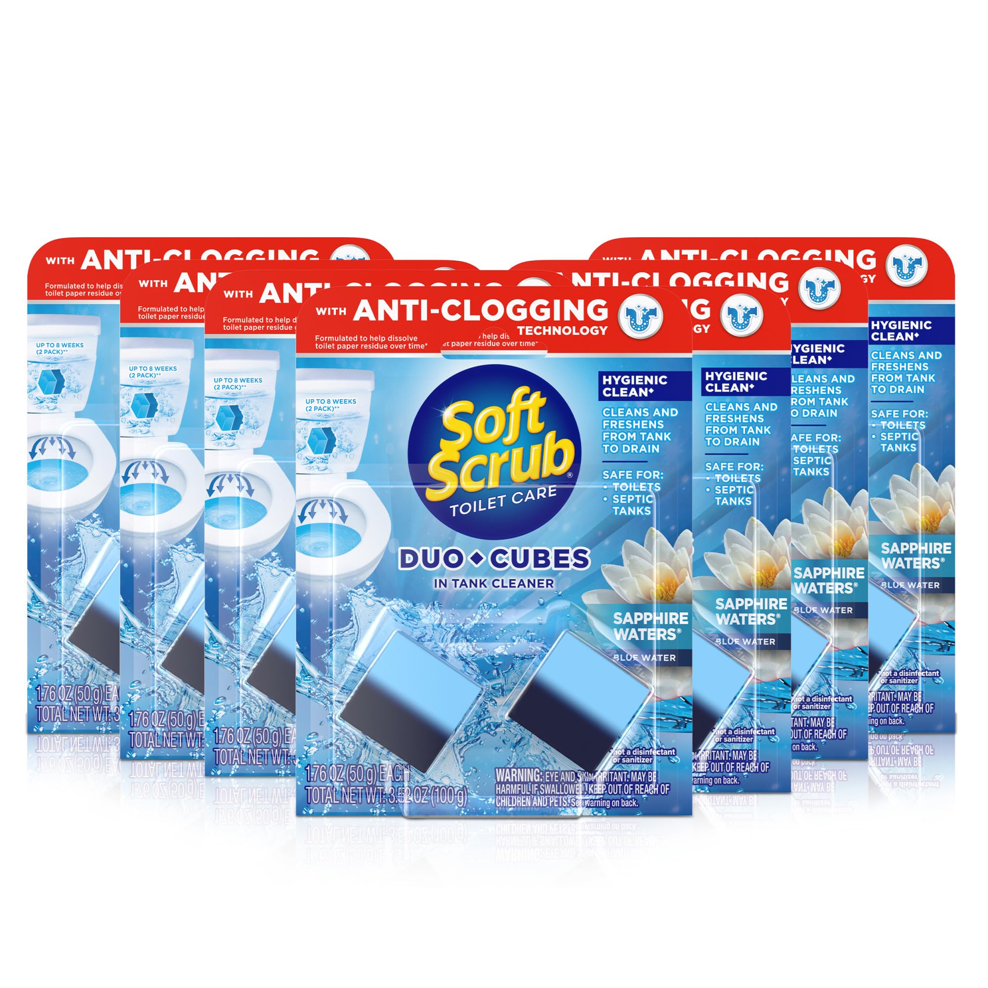 Soft Scrub DuoCubes In-Tank Toilet Cleaner, 2ct, Sapphire Waters (7 Pack)