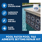 Pool Patch Gray Pool Tile Adhesive Thinset Repair Kit 3 lb - Easy to Mix and Apply Setting Formula - Perfect to Glue Pool Tile - Quick-Drying, Extra Strong Bond - (coverage: approx. 6 sq. ft)