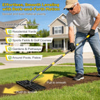 Lawn Leveling Rake,30x10 Inch Ground Plate,72 Inch Adjustable Long Handle Yard Level Tool with Curved Edge,Heavy Duty Large Landscaping Lawn Leveler for Grass, Golf Field, Soil Sand Dirt Spreader
