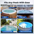 Pool Vacuum for Above Ground Pool, JESIMAIK 18.5 GPM Powerful Suction Handheld Pool Vacuum, 60min Runtime,Telescopic Pole Cordless Pool Vacuum for Above/Inground Pool, Spas, Hot Tubs Cleaning