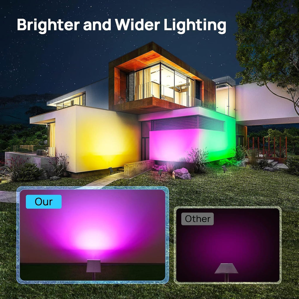 Consciot Solar Spot Lights Outdoor, Halloween Lights, 170° Wide Beam