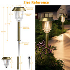 XMCOSY+ Solar Pathway Lights Waterproof - 6 Pack Solar Lights Outdoor, 10-40 LM Dimmable Outdoor Solar Light for Yard Pathway Garden Driveway Walkway (Bronze)