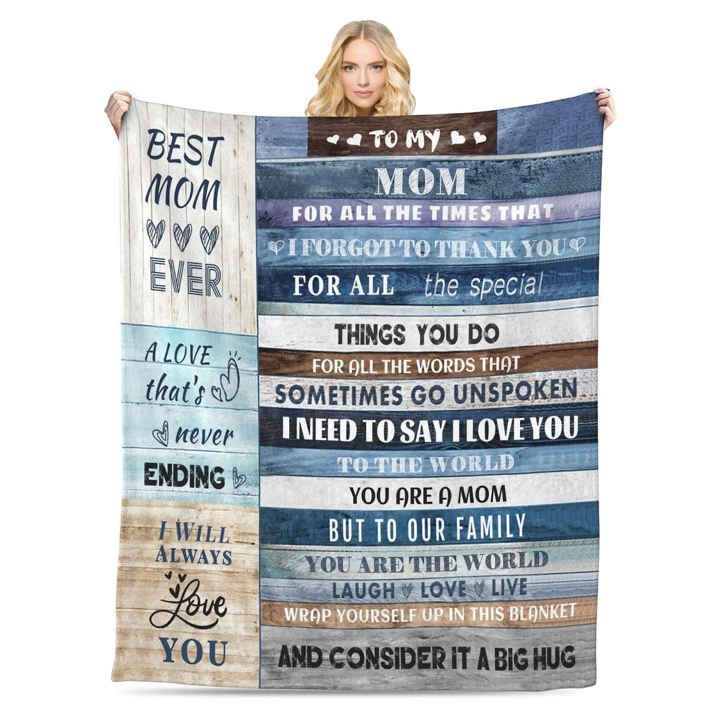 Gifts for Mom, Anniversary Birthday Gifts for Mom, Blanket to Mom from Daughter Son, Presents for Mother's Day,Christmas, Valentines, Soft Flannel Throw Blanket Bed Blanket (50x60)