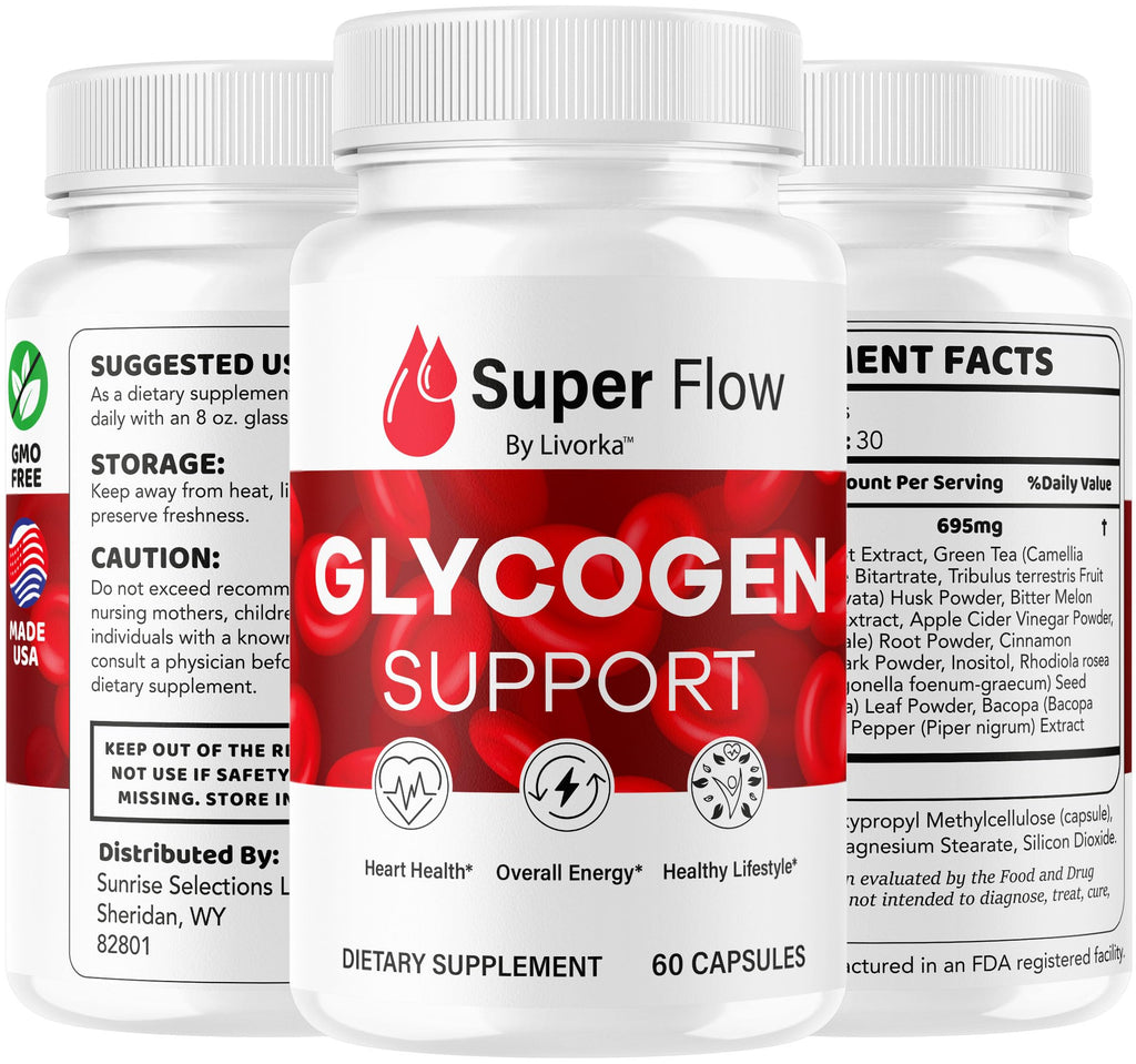Super Flow Glycogen Capsules - Official SuperFlow Advanced Glycogen Support Pills - Maximum Strength, Natural Formula Vitamins for Overall Health & Wellness Reviews, 60 Capsules for 1 Month