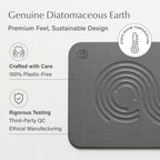 Dorai Home Bath Stone Mat 23.6"x15.4" – Quick-Dry, Non-Slip Diatomite Stone Bath Mat for Bathroom, Zen Slate