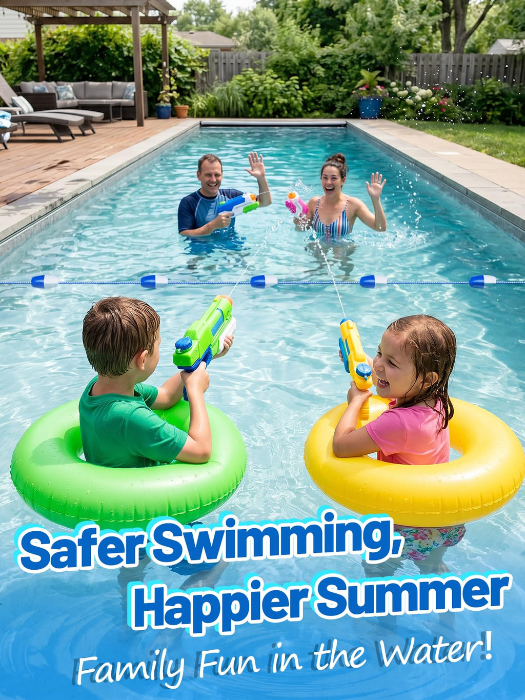 Aulock 16Ft Pool Safety Rope with Floats - Effective Visibility Floating Rope Divider Barrier with Pre-Assembled Stainless Steel Hooks for Indoor and Outdoor Swimming Pool Separating Depth