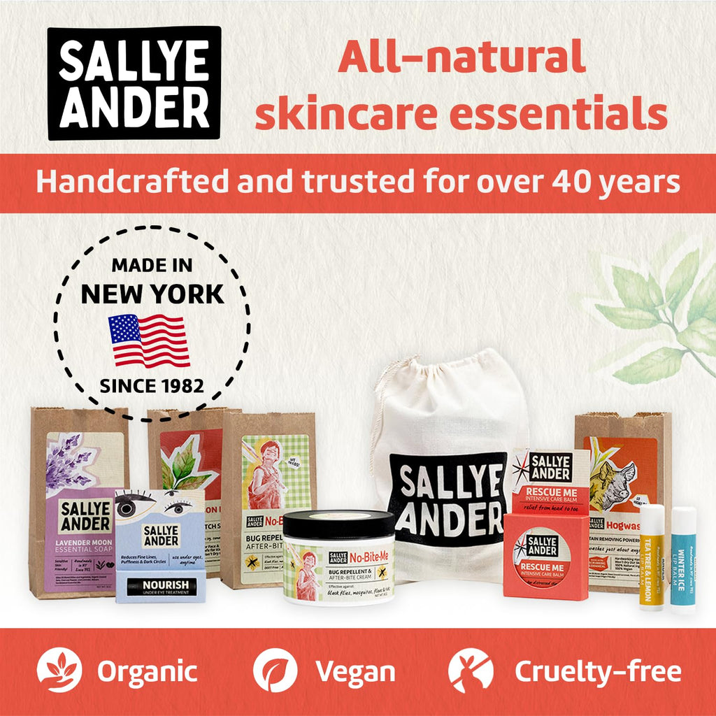SALLYEANDER No Bite Me Natural Bug & Insect Repellent Lotion - DEET-Free Anti-Itch Cream - Safe for Kids, Infants & Adults - Repels Mosquitoes, Black Flies, Fleas & Ticks - Made in USA, 2oz