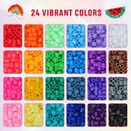Quefe 24 Colors 5200pcs 5mm Fuse Beads Kit for Kids