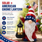 Solar Patriotic Gnome Garden Decor,9.4" Independence Day Garden Statues