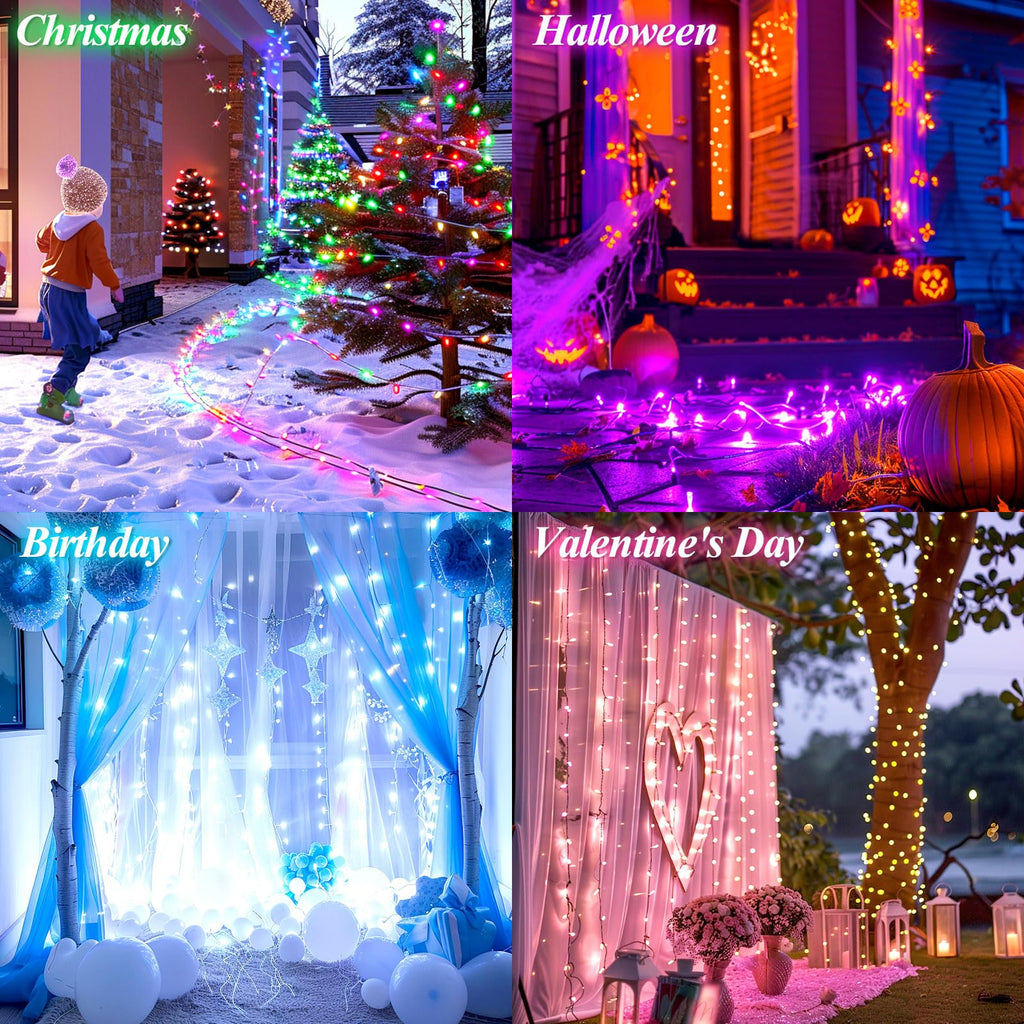 LitHome Color Changing Christmas String Lights Connectable, 66Ft 200 LED