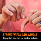 Gorilla Crystal Clear Tape, 1.88" x 18 yd, 1-Pack, Weather Resistant