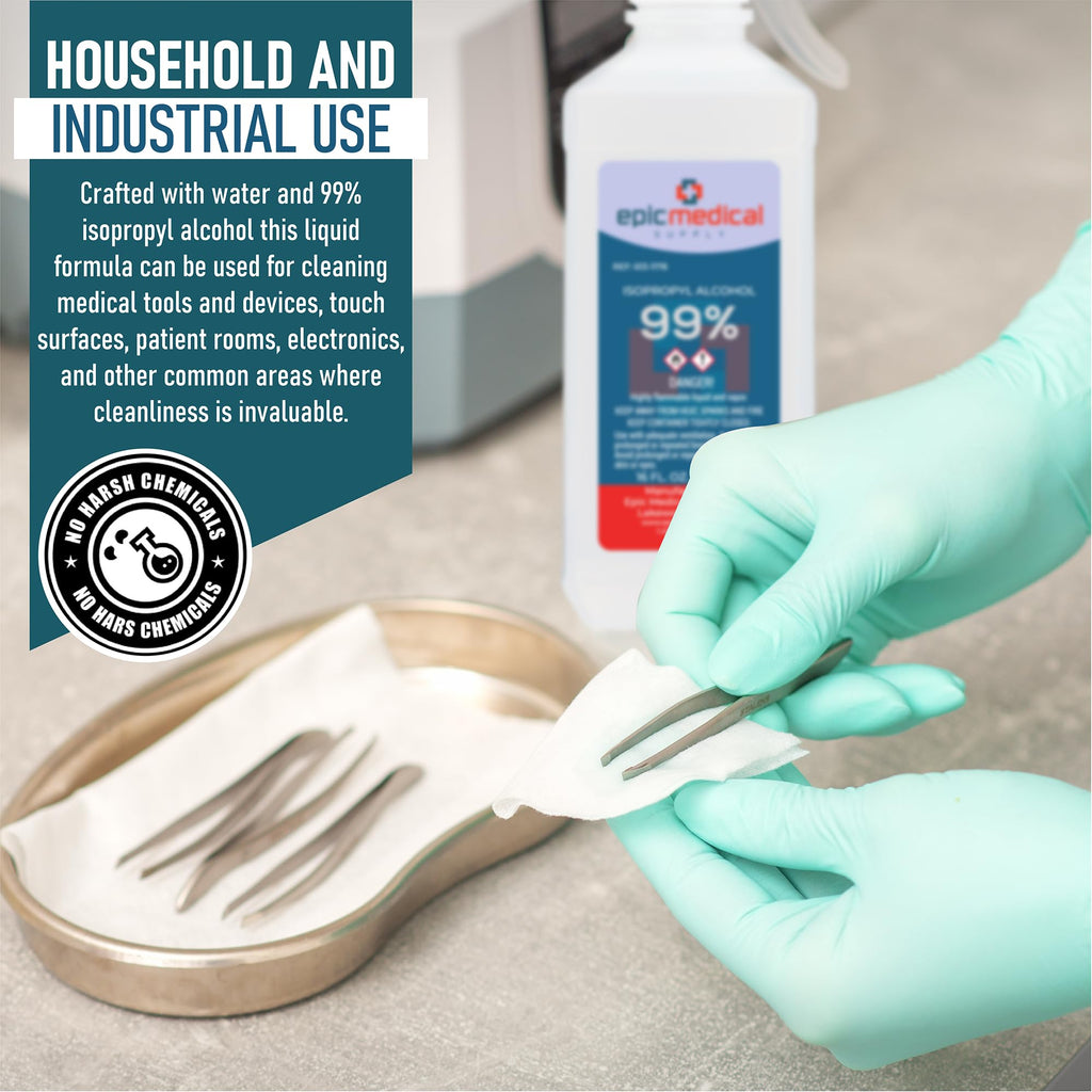 99% Isopropyl Alcohol 99 Percent, Rubbing Alcohol 99 Percent 16 oz. Bottle, General Purpose Cleaner for Glass and PCB, Technical Grade, Alcohol for Nails (1)