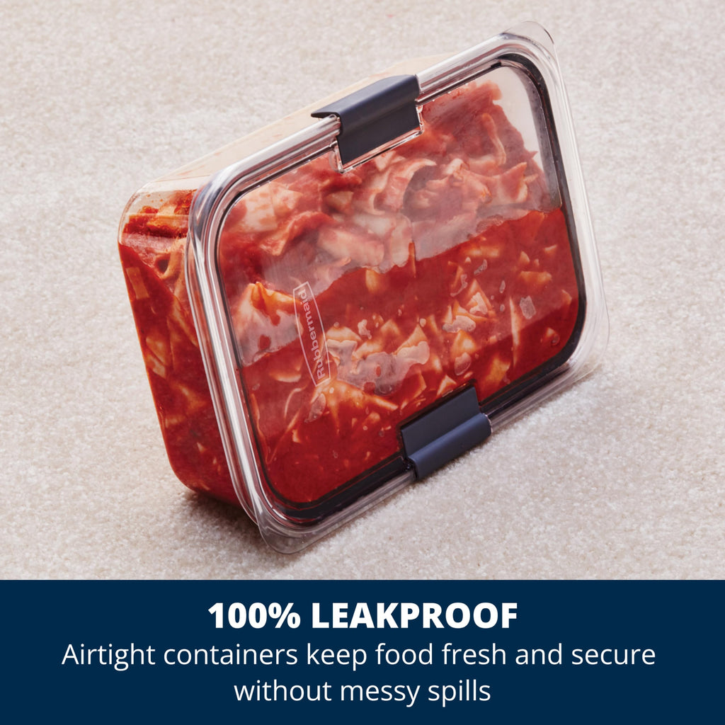 Rubbermaid Brilliance BPA-Free Food Storage Containers, Medium Deep, 4.7 Cup, 2-Pack, Airtight & Leak-Proof, Microwave & Dishwasher Safe