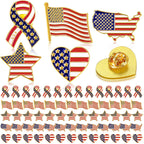 Inbagi American Flag Lapel Pins Bulk USA Waving Flag Pins Memorial Day Veteran Gifts Souvenir Hat Men Women Patriotic (50 Pcs)