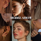 42 Pairs Gold Hoop Earrings Set for Women, Multiple Styles