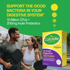 Culturelle Pro Strength Daily Probiotics For Digestive Health (2 Month Supply) with Prebiotics for Women & Men, Supports Occasional Diarrhea, Gas & Bloating, Gluten & Soy Free, 60 Count