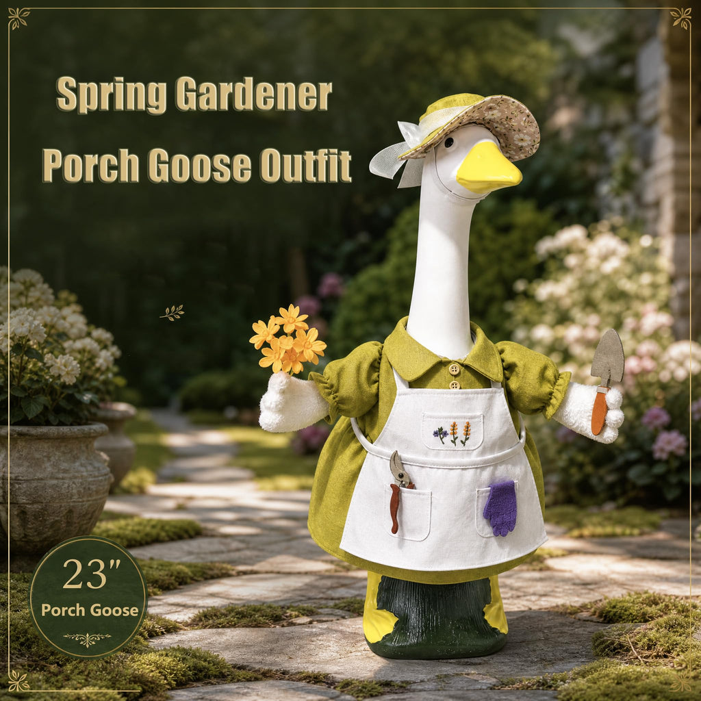 Spring Porch Goose Outfit Gardener Goose Costume for Outdoor Lawn Decor