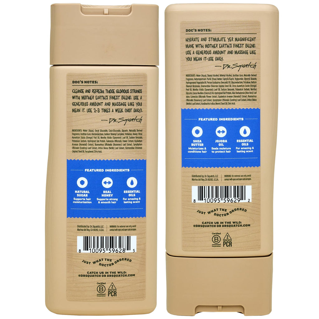 Dr. Squatch Men's Natural Shampoo and Conditioner Set (11 fl oz, 2-Pack)
