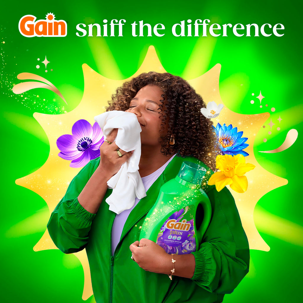 Gain Plus Liquid Laundry Detergent, Cleaner, Fresher, Now with Oxi, Moonlight Breeze Scent, 170 fl oz, 129 Loads