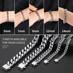 ChainsHouse Stainless Steel Cuban Link Bracelet for Men, 5mm 7.5 inch