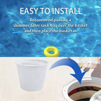 WENPENG Pool Skimmer Basket 8 Inch Pool Filter Basket with Handle (Set of 2), Plastic Replacement Skimmer basket for Inground Pool Remove Leaves Debris, Fits Most Hayward Pentair Pool Skimmers (White)